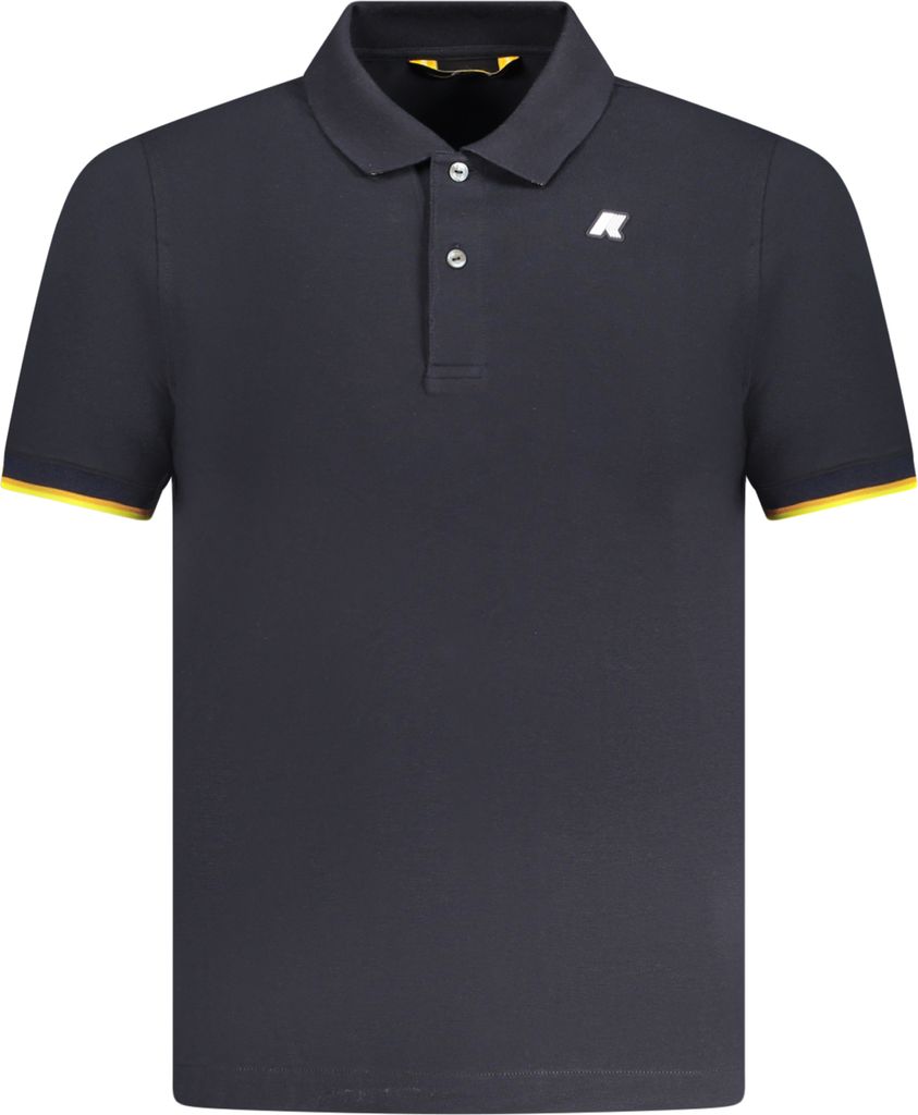 Herren Kurzarm-Polo in Blau mit Kontrastdetails und Logo-Applikation