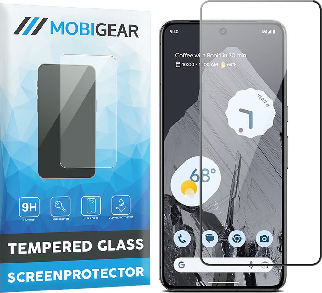 Mobigear Premium Google Pixel 8 Pro Panzerglas Gehärtetes Glas Displayschutz - Hüllenfreundlich - Schwarz