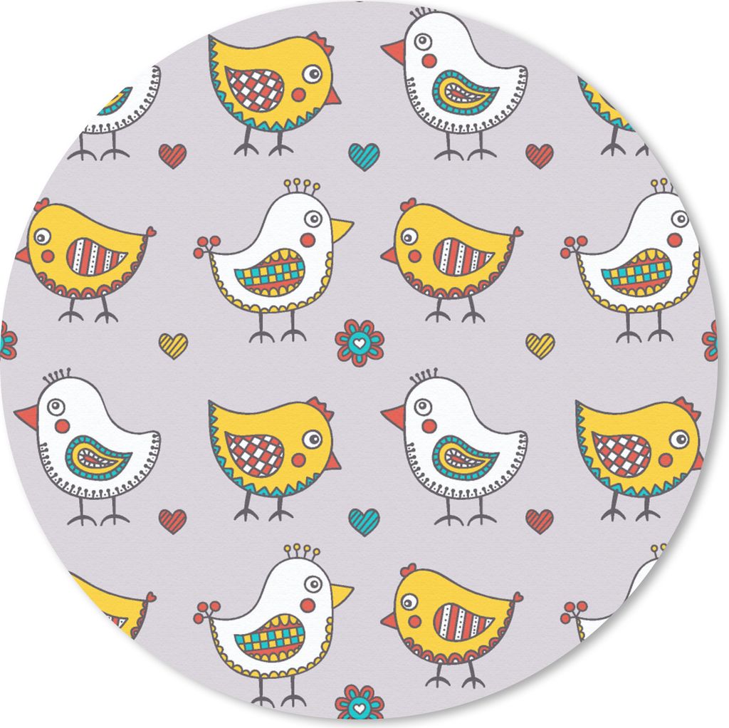 MuchoWow Mauspad Mousepad Muster - Vogel - Huhn 50x50 cm - Mousepads - Maus Mat - Pad - Mausunterlage - Vinyl