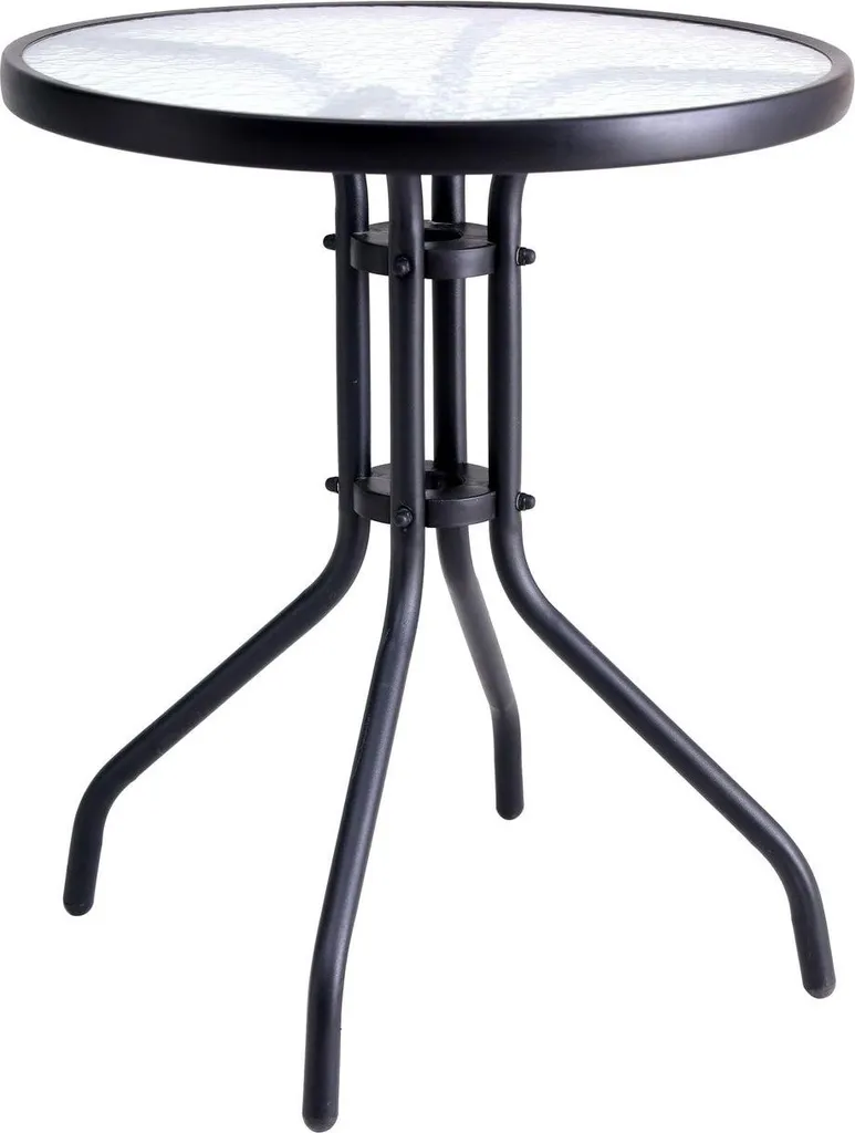 Petite table basse stable en verre noir pour terrasse et balcon