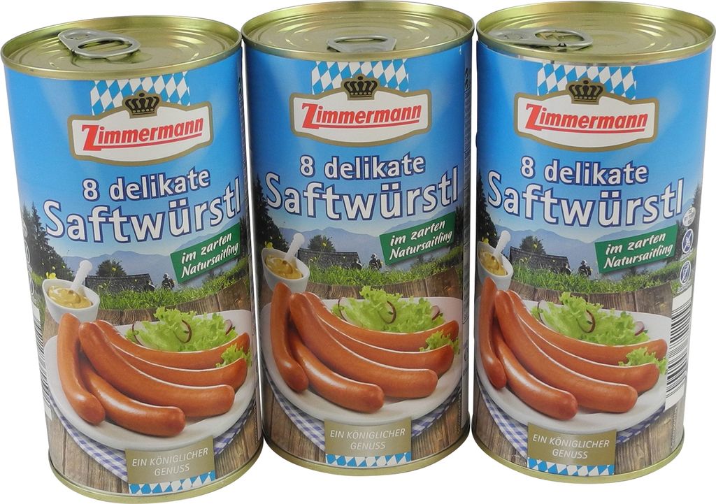 Delikate Saftwürstl 3er Pack (3 Dosen à 8 Stück / 250 g)