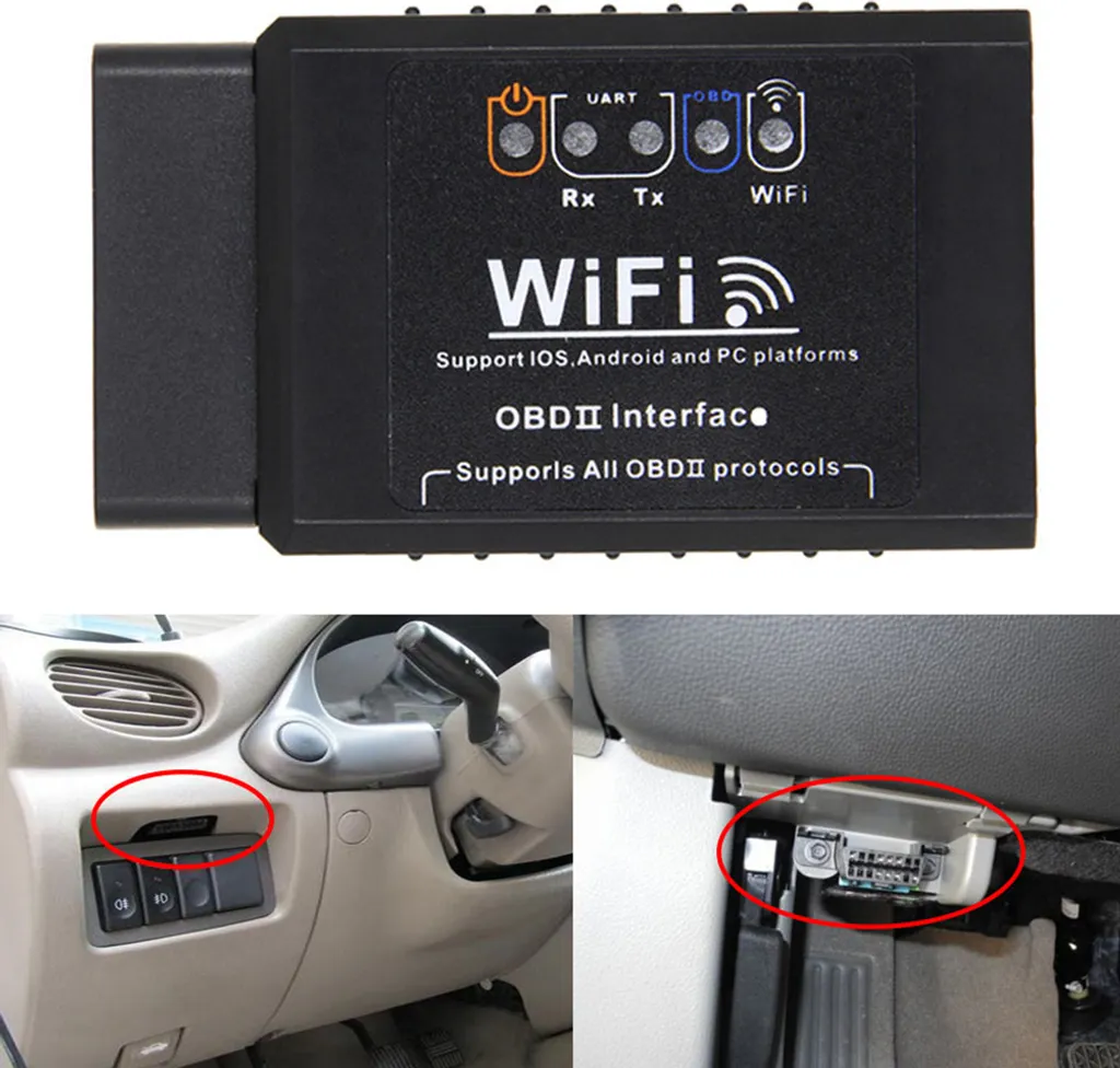 Scanner Diagnostico ELM327 V1.5 WIFI Nero - Interfaccia OBD2 Professionale