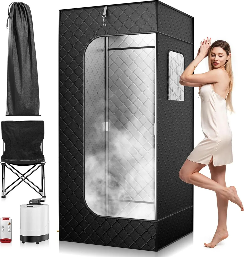 Sauna à Vapeur 9 Niveaux de Chaleur - Réservoir 2.6L et Montage Facile