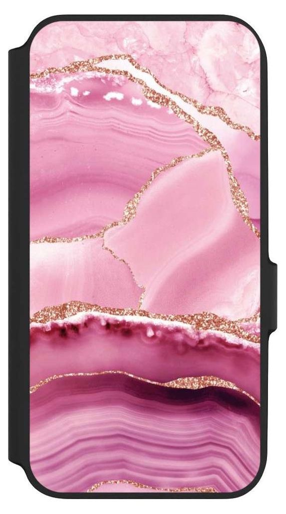 NIVOCASE Klapphülle für Samsung Galaxy A54 5G Handyhülle aus Kunst Leder NIVOflip schwarz Glitzer Look Marmor Meerjungfrau