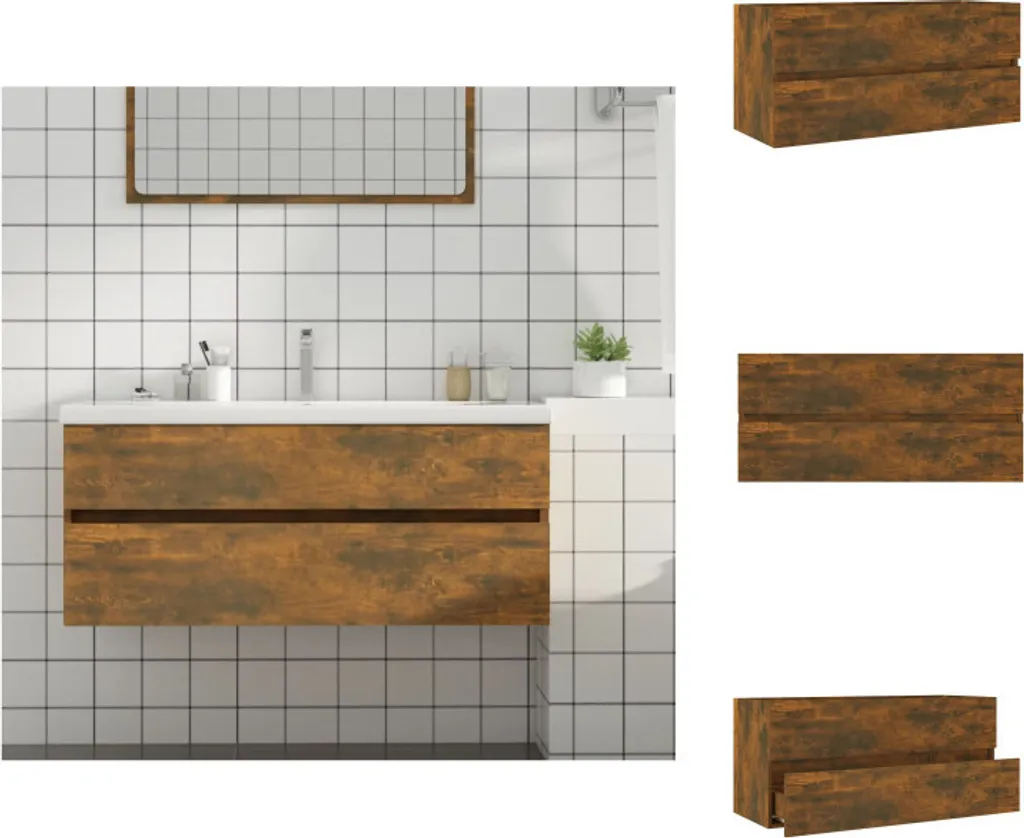 Mobile Sottolavabo Rovere Fumé 100x38,5x45 cm | Arredo Bagno vidaXL