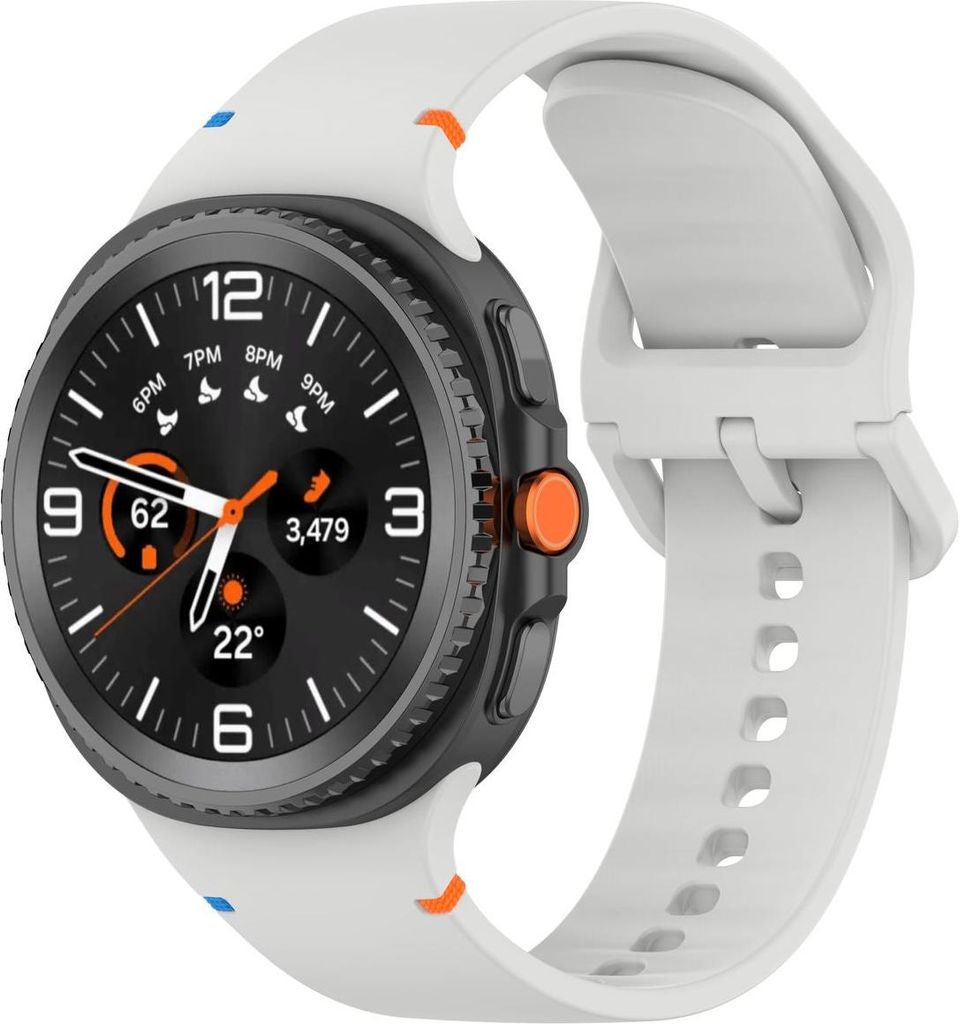 Armband für Galaxy Watch 8 / 8 Classic, Bizon Strap Watch Silicone G, Hellgrau