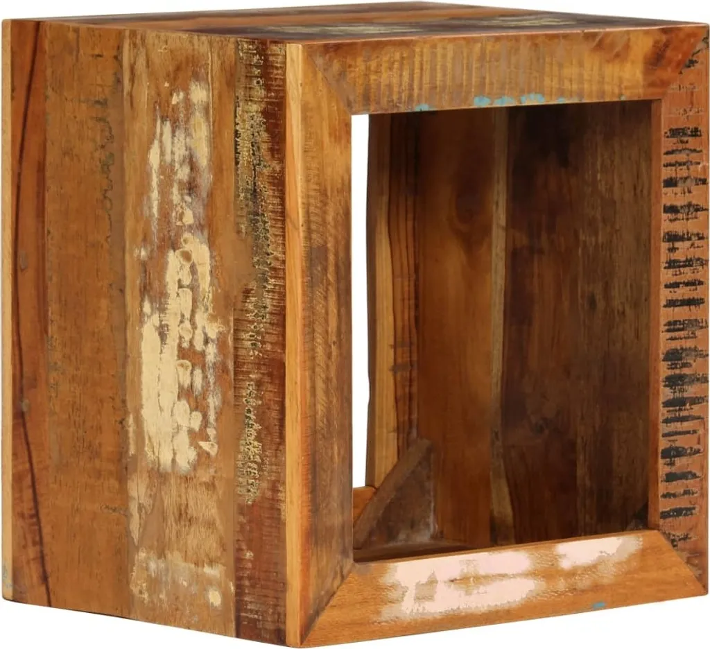 Hocker in Legno Antico 40x30x40 cm | Arredo Ecosostenibile Massello