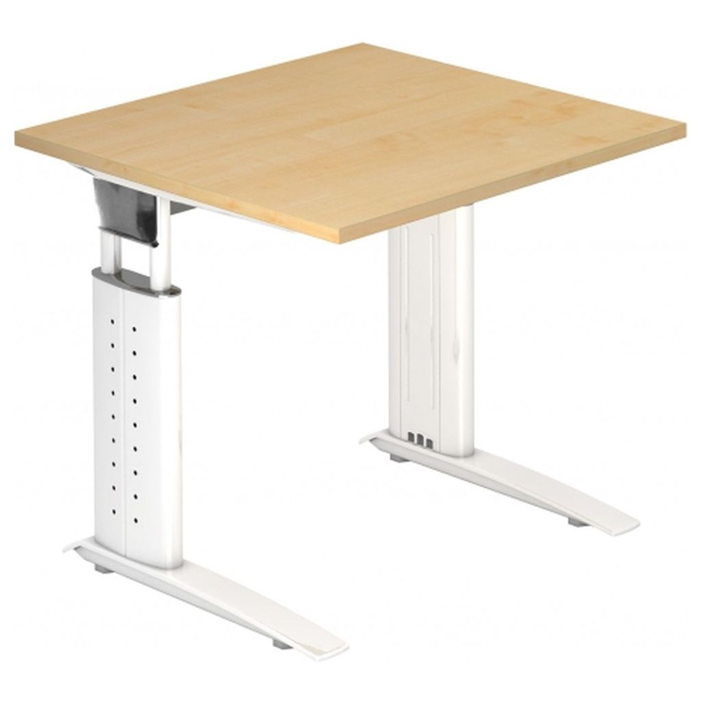 UNDA 8 W - 80 x 80 höhenverstellbar Ahorn/Weiß Produktbild 