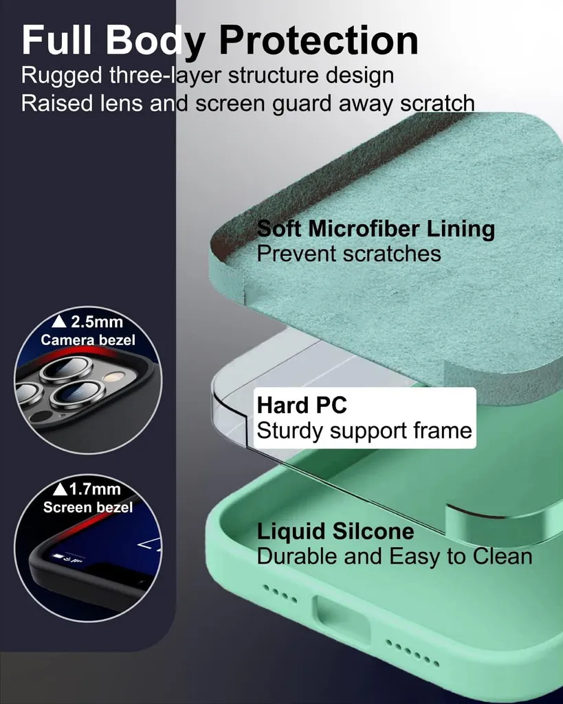 Protection Silicone Vert iPhone 14 Pro Max Compatible Charge Sans Fil - 4