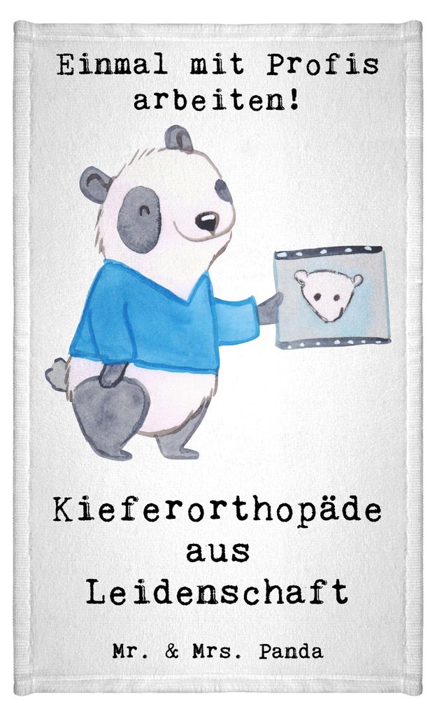 Mr. & Mrs. Panda Handtuch Kieferorthopäde Leidenschaft - Weiß - Geschenk, Mini-Handtuch, Gästetuch, gästehandtuch frottee, Klein, badezimmer