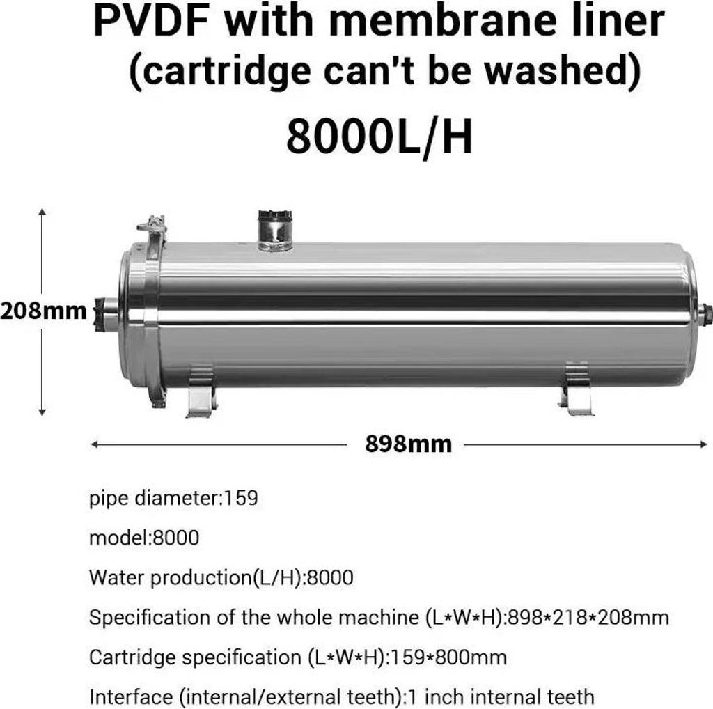 Vodní filtr, filtrační vložka PVDF, ultrafiltrační systém, Obrázek produktu 
