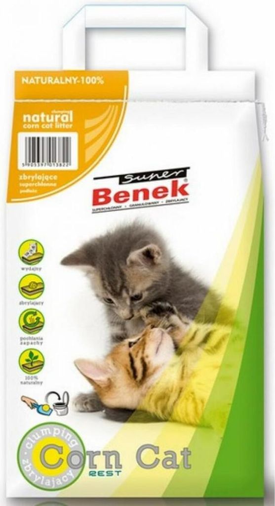 Super Benek Corn Cat natürliches unparfümiertes Katzenstreu 14L