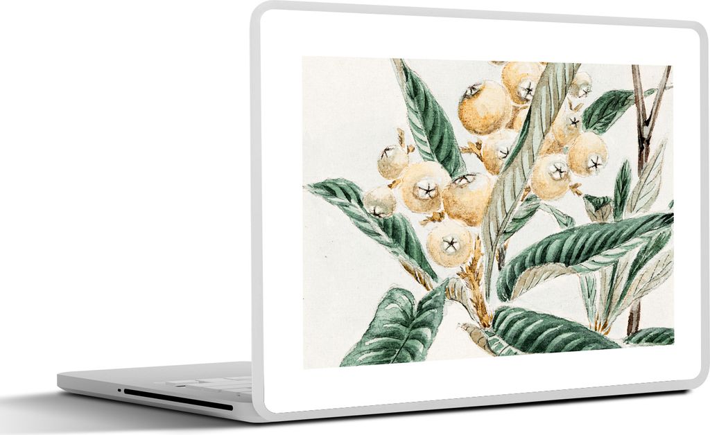 MuchoWow Laptop Aufkleber Sticker Cover Beere - Blätter - Japanisch 25x18 cm - Laptop-Deko