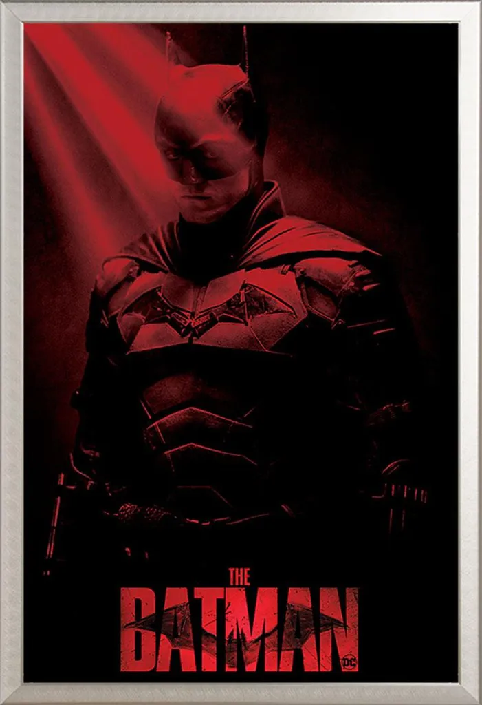 Poster Batman Crepuscular Rays : Cadre Alu Argenté et Vitre Acrylique Pro
