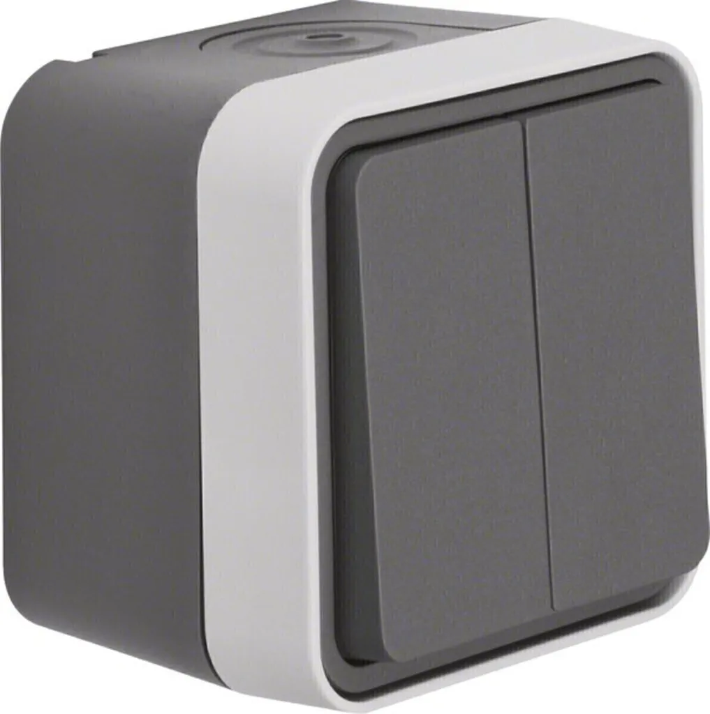 Bouton poussoir série 2 contacts NO montage saillie gris clair IP44