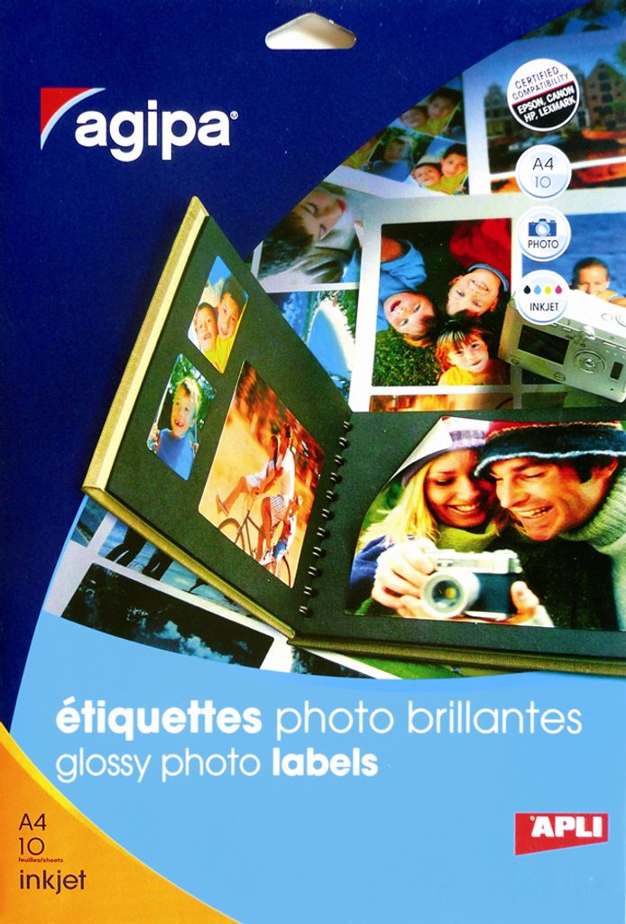 agipa Hochglanz Etiketten 210 x 297 mm weiß 10 Etiketten