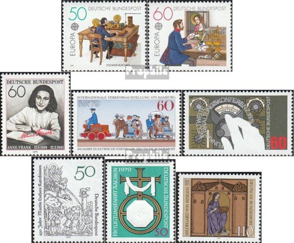 Briefmarken BRD (BR.Deutschland) 1979 Mi 1011-1012,1013,1014, 1015,1016,1017,1018 (kompl.Ausg.) gestempelt Europa