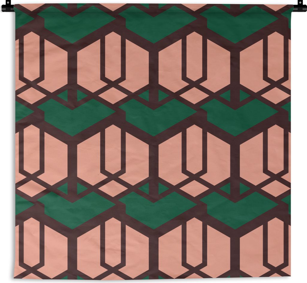 MuchoWow Wandteppich Wandbehang Würfel - Muster - 3D 60x60 cm Tapisserie Dekoration Wandtuch - Dekorationen - Wand Decke