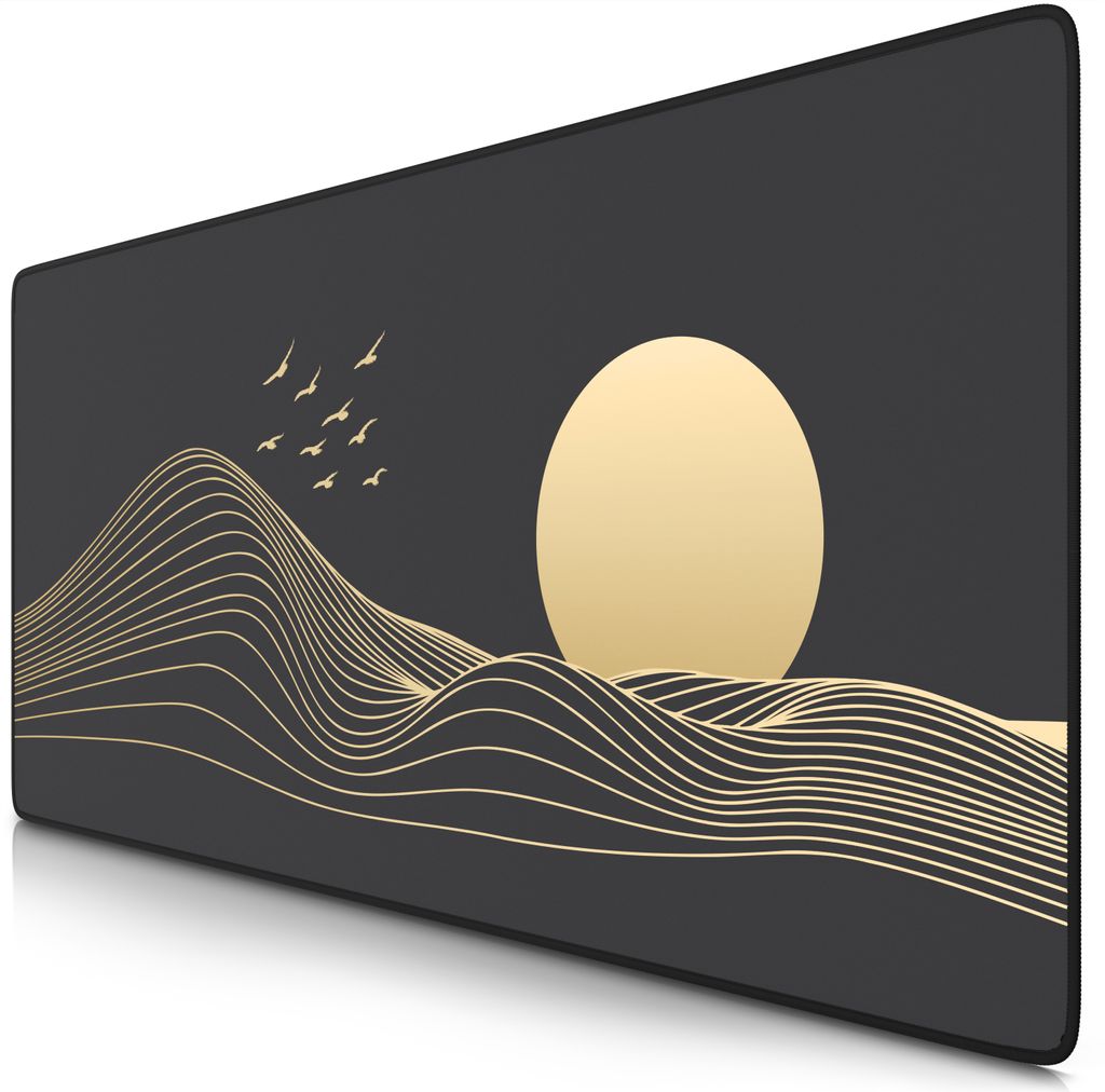 Titanwolf Gaming Mauspad XXL, 900 x 400 x 3 mm, Schreibtischunterlage, abwaschbar, rutschfeste Rückseite, Geschwindigkeit & Präzision, Sunset
