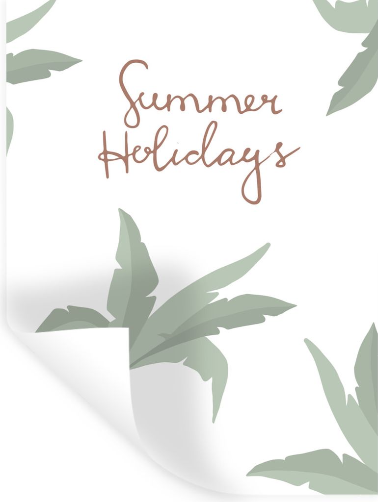 MuchoWow Wandtattoo Wandsticker Wandaufkleber Sommer - Zitat - Palme 120x160 cm Selbstklebend und Repositionierbar - Wierderverwendbar - Selbstkl...