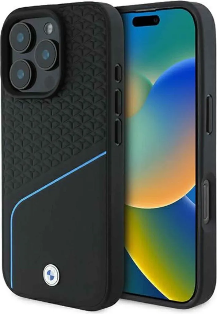BMW BMHMP16L23RDCLK iPhone 16 Pro 6,3" nero hardcase Sign Leather Textured E Line MagSafe custodia protettiva