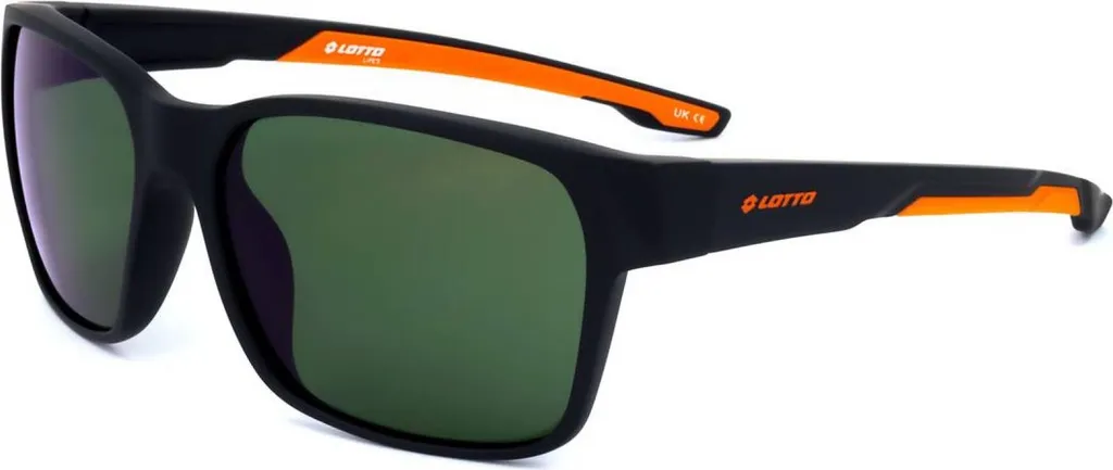 Lunettes de Soleil de Sport Lotto LS1004 Noir Mat avec Détails Orange