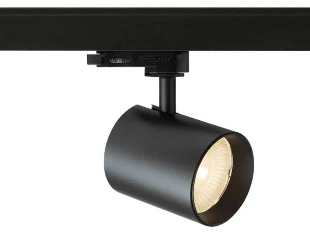 Projecteur de Rail Triphasé Noir LED 10W IRIS 7 pour Salon et Bureau
