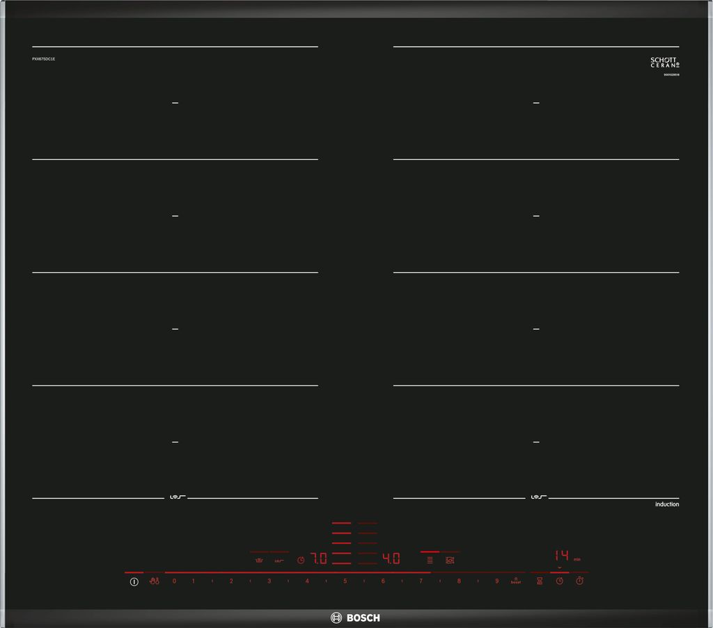 Bosch Induktionskochfeld 60 cm Schwarz Rahmen aufliegend PXX675DC1E