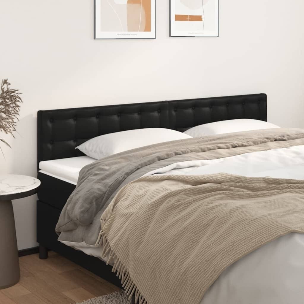 "im Sonderangebot"Kopfteil - modernes Design - fürs Schlafzimmer -e 2 Stk. Schwarz 100x5x78/88cm Kunstleder DE789357 - Kopfteile