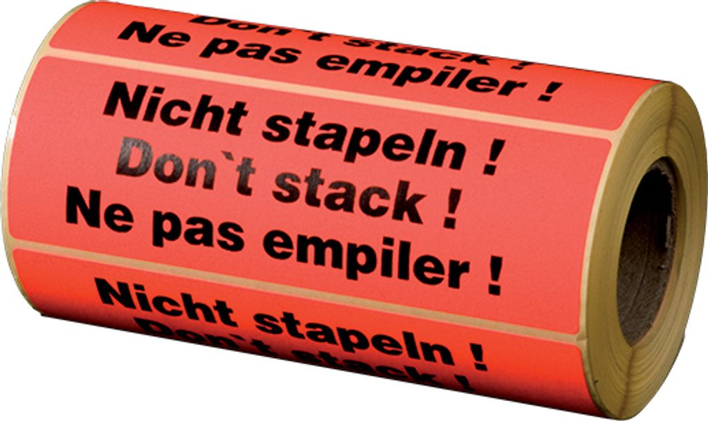 smartboxpro Hinweis Etikettenrolle "Oben nicht stürzen!"