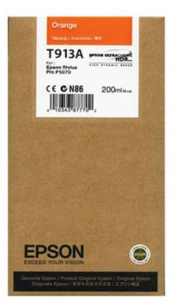 Epson T913A Orange Ink Cartridge (200ml), Standardertrag, Produktbild 