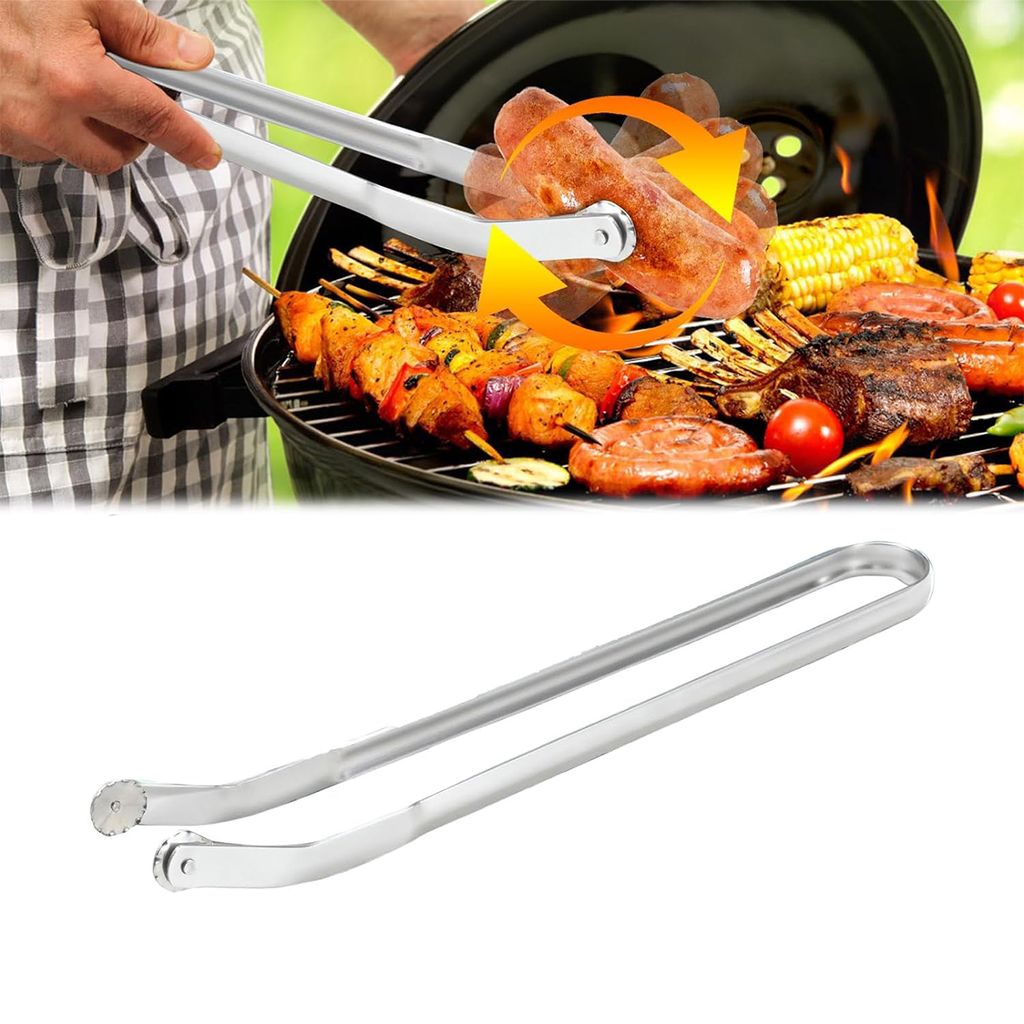 BBQ Sausage Turning Tongs, Grillzange Drehbar, zum Wenden Produktbild 