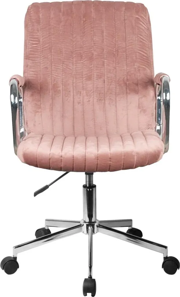 Chaise de bureau pivotante rose TYLUNE - Fauteuil de coiffeuse cosy