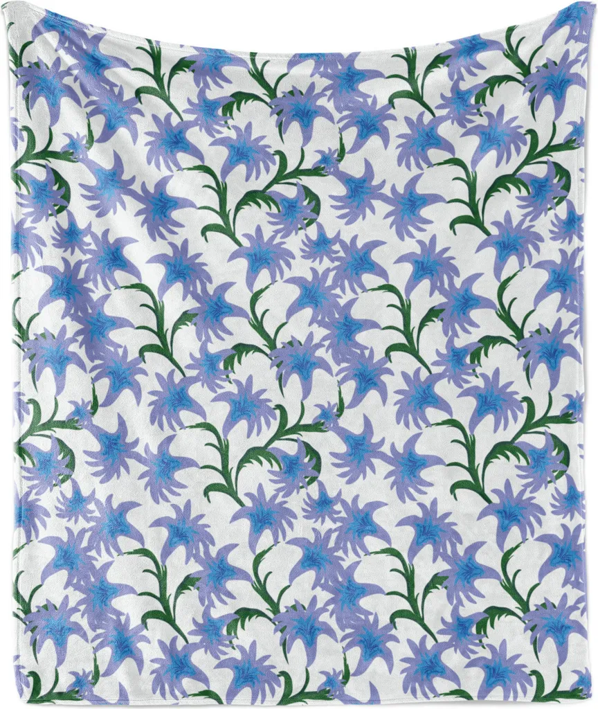 Plaid Arredo ABAKUHAUS Lavanda e Verde 175x230 cm - Design Botanico