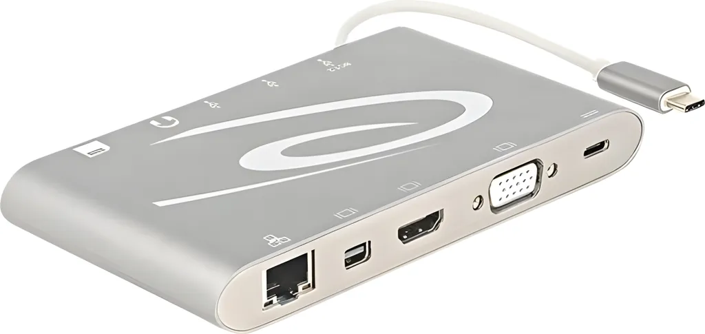 Hub adaptateur multiprise USB C DeLOCK 87298 avec triple sortie vidéo 4K