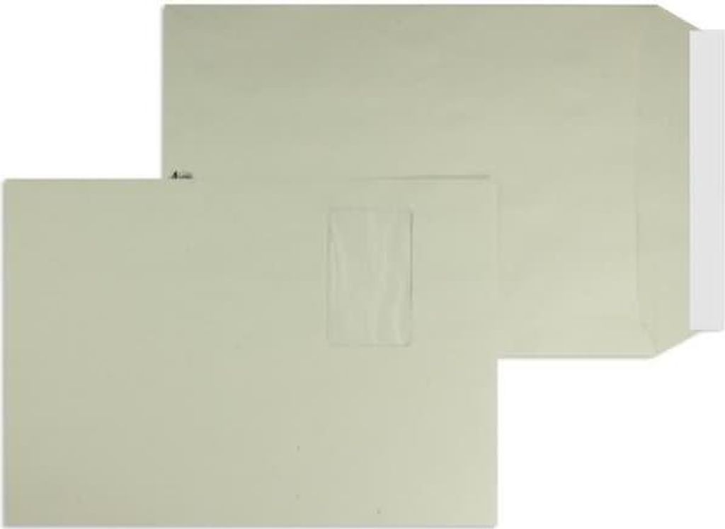 Versandtaschen C4 100g/qm haftklebend Fenster VE=250 Stück grau.