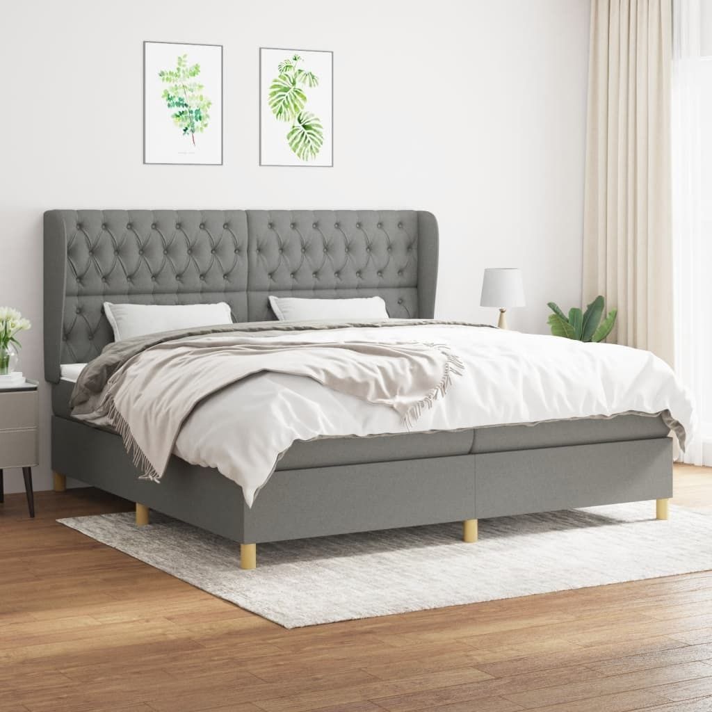 Maison Exclusive - Boxspringbett mit Matratze Dunkelgrau 200x200 cm Stoff