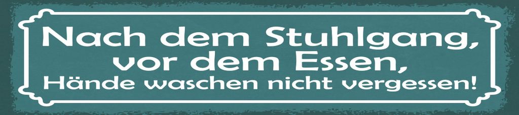 vianmo Blechschild 10x46 cm Nach dem Stuhlgang, vor dem Essen