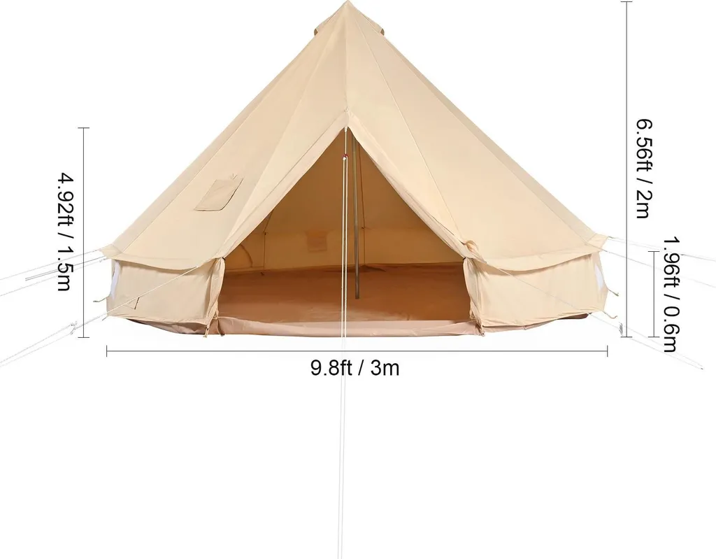 Tente Bell 3m pour Glamping et Réceptions - Hauteur 2m Confortable - 2