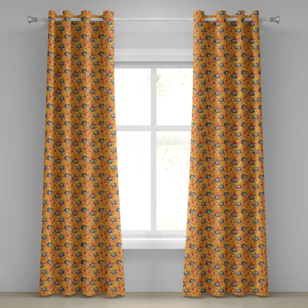 Rideau Hérisson en tissu microfibre haute qualité 280x175 cm Orange