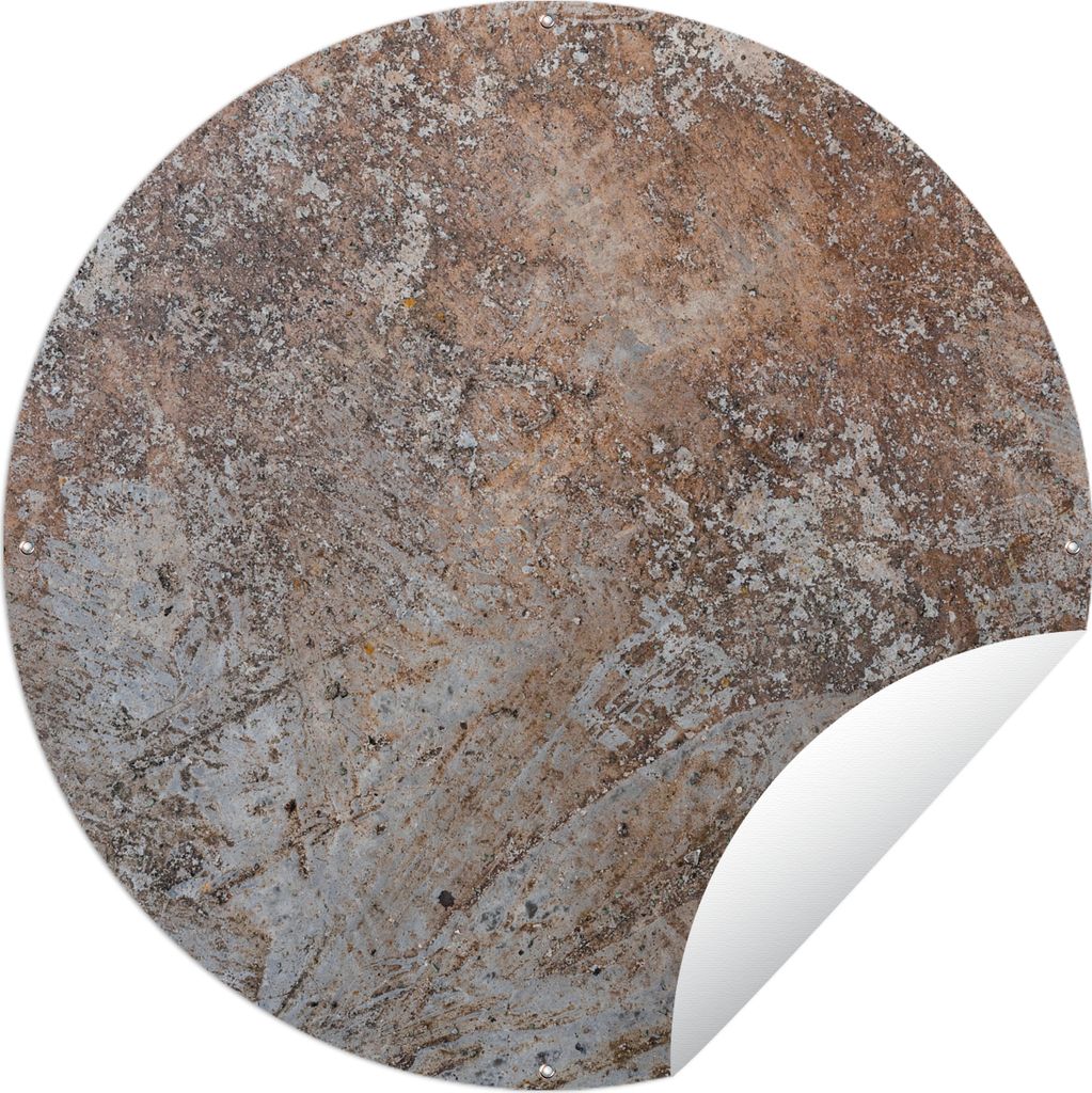 MuchoWow Gartenposter Outdoor-Poster Rund Rost - Schiefer - Retro Ø 120 cm Gartendeko Rundes Poster draußen