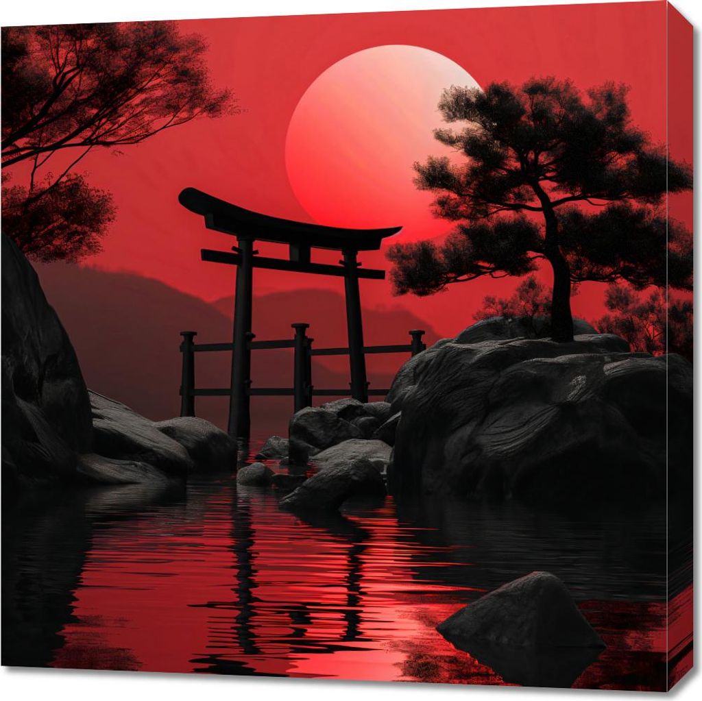 Bild 70x70cm Tempel der Stille