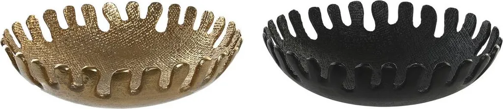 Set 2 Decorazioni Tavolo Moderno DKD Home Decor Nero Oro 32 cm