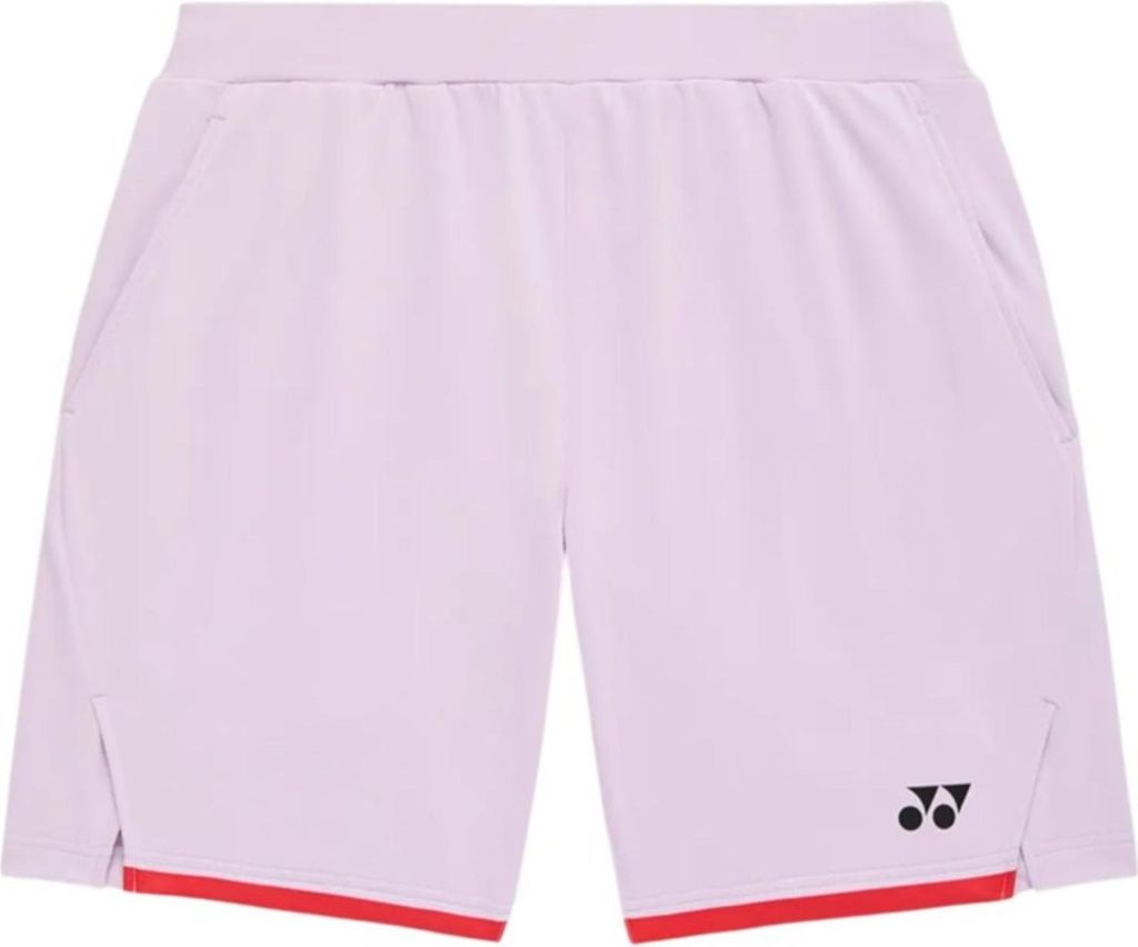 Yonex Herren Kurze Sporthose für Training und Freizeit im Sommer, Rot-Weiß einfarbig