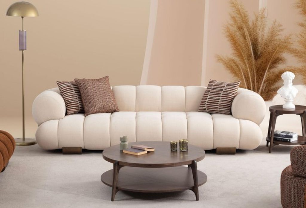 Weißer Wohnzimmer Dreisitzer Designer Polstersofas Couchen