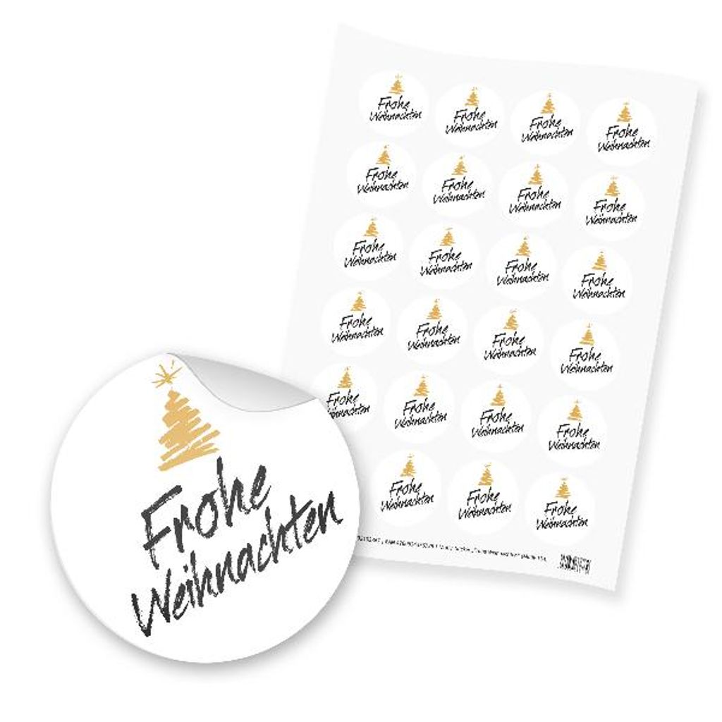 itenga 24x Sticker "Frohe Weihnachten" (Motiv 154)