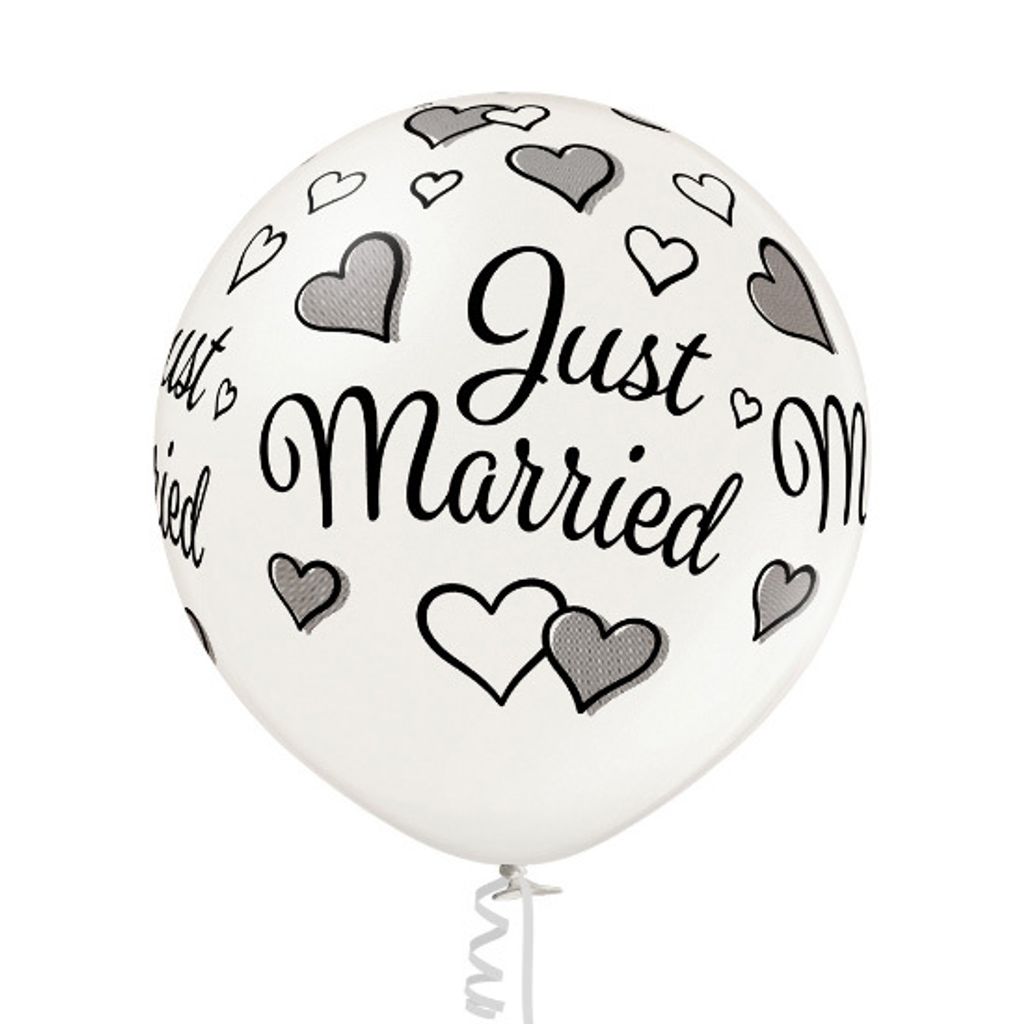 B250 Luftballon Just Married Ø 60cm | Pearl #070 Metallic
