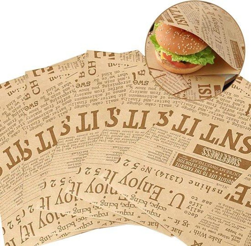 50 Stück Deli Wrap-Papier, 18x18 cm, laminierter Essigelpapier, Sandwichbeutel