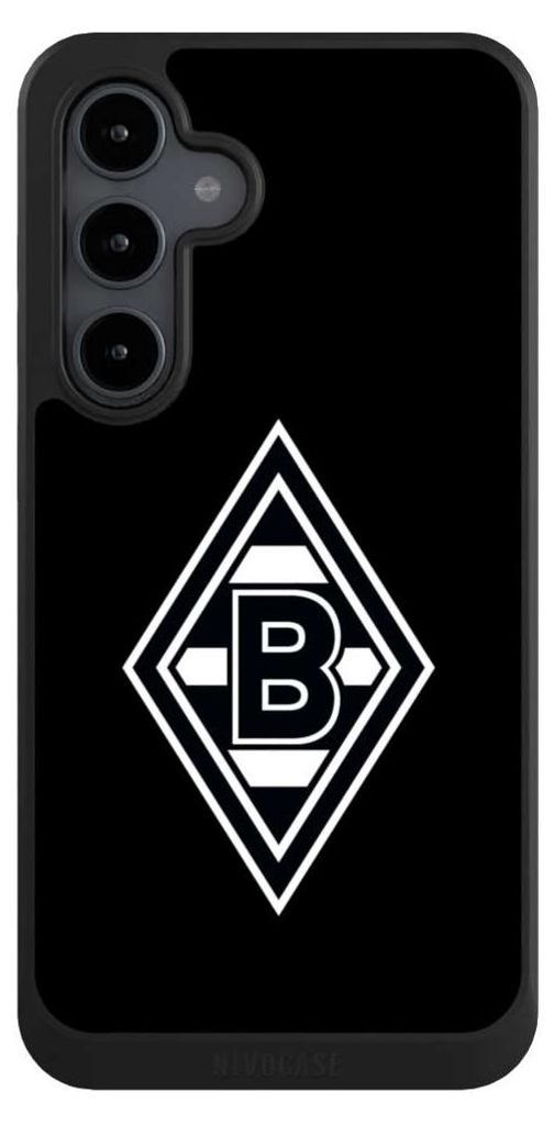 NIVOCASE Hülle für Samsung Galaxy S24 FE 5G Handyhülle NIVOcore Case Schwarz Borussia Mönchengladbach Gladbach Wappen