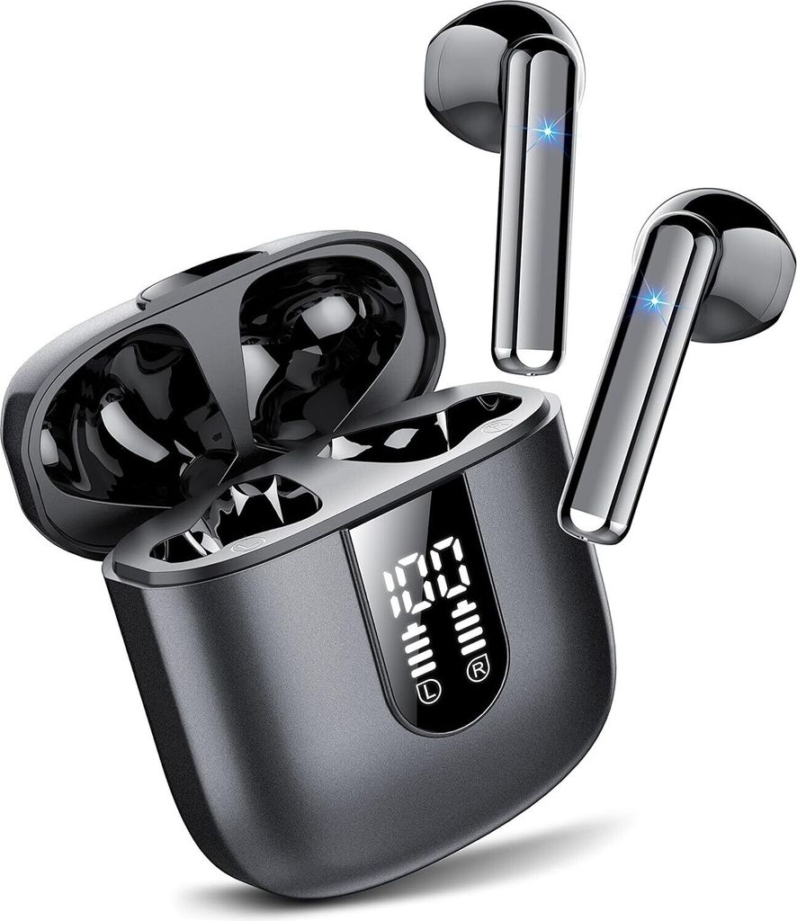 Jesebang Bluetooth Kopfhörer In Ear, Kopfhörer Kabellos Bluetooth 5.3, Ultraleicht Ohrhörer mit HD Mikrofon, Herausragender Sound Musik, Schwarz